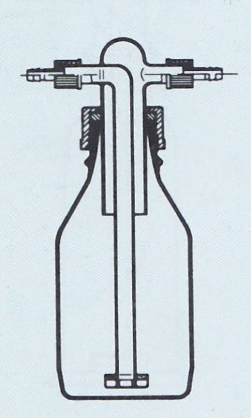 Gaswaschflasche nach Drechsel, mit Fritte