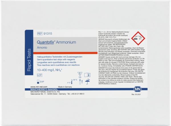 QUANTOFIX® Teststäbchen Ammonium, Dose à 100 Teststreifen